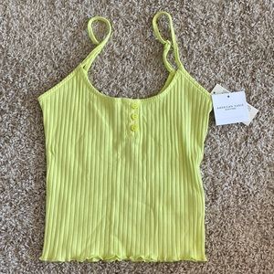 Neon green American eagle petal cut tank top